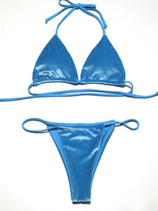 Bikini velvet solid color swimsuit