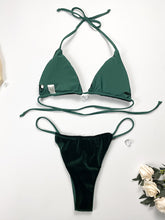 Load image into Gallery viewer, Bikini velvet solid color swimsuit
