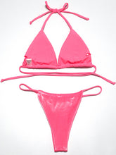 Load image into Gallery viewer, Bikini velvet solid color swimsuit
