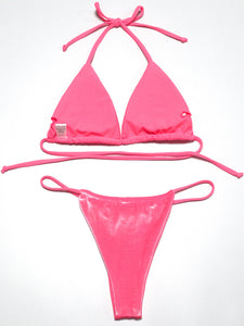 Bikini velvet solid color swimsuit