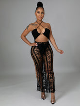 Load image into Gallery viewer, Women&#39;s long fringed  beach skirt
