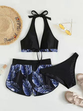 Load image into Gallery viewer, Tropikal multi-color bikini three-piece set
