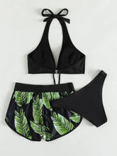 Load image into Gallery viewer, Tropikal multi-color bikini three-piece set
