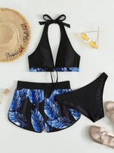Load image into Gallery viewer, Tropikal multi-color bikini three-piece set
