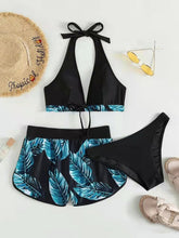 Load image into Gallery viewer, Tropikal multi-color bikini three-piece set
