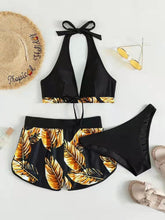 Load image into Gallery viewer, Tropikal multi-color bikini three-piece set
