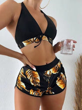 Load image into Gallery viewer, Tropikal multi-color bikini three-piece set

