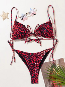 Ruffled Leopard Tankini Bikini