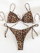 Load image into Gallery viewer, Ruffled Leopard Tankini Bikini

